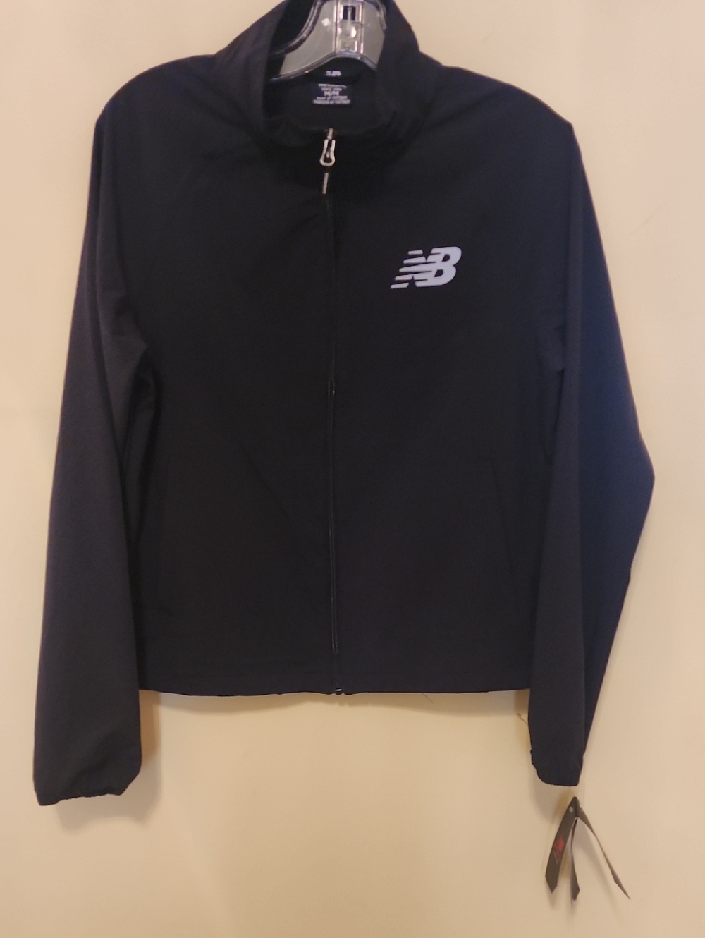 New Balance Black Zip-Up Athletic Jacket with Reflective NB Logo